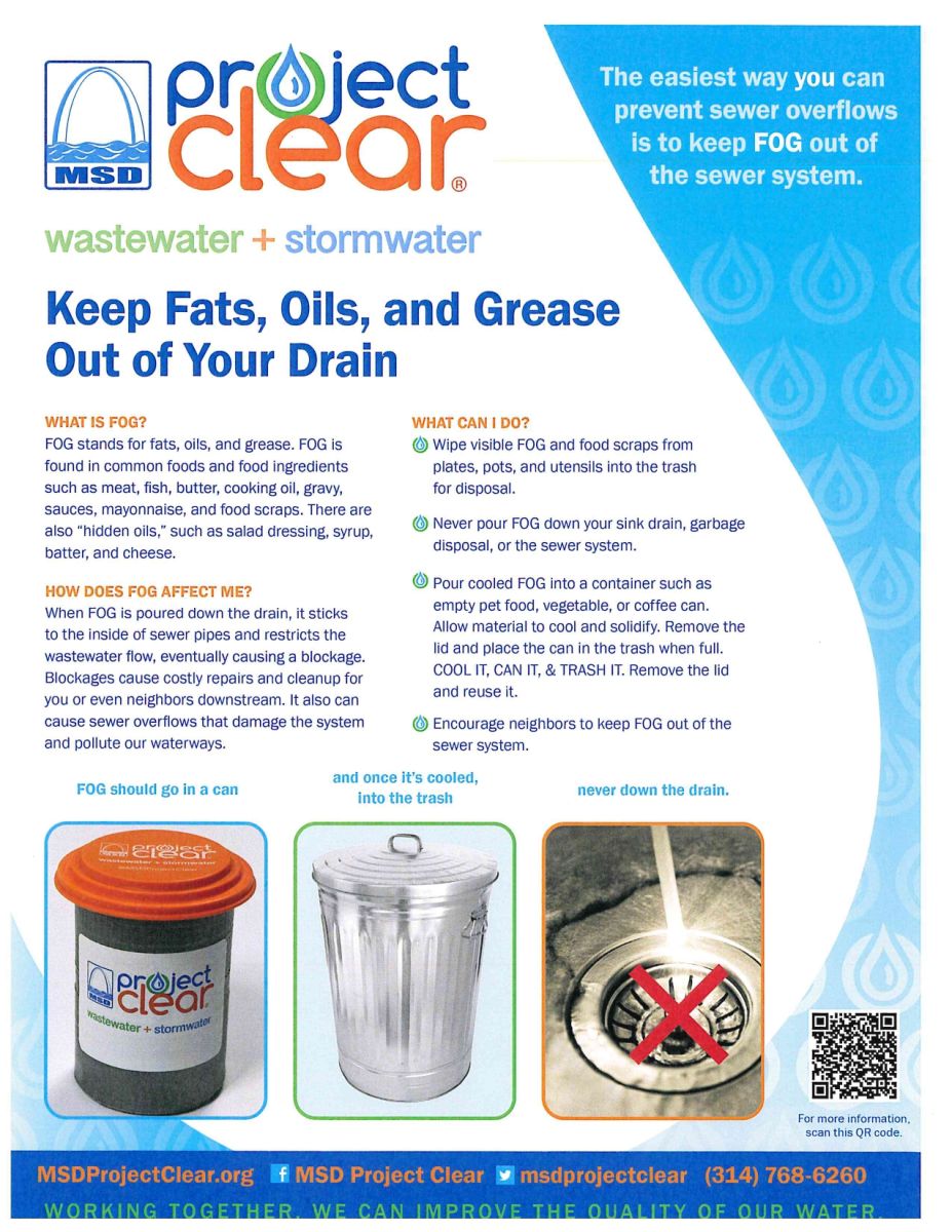 Project Clear - Keep Fats & Oils out of your Drain