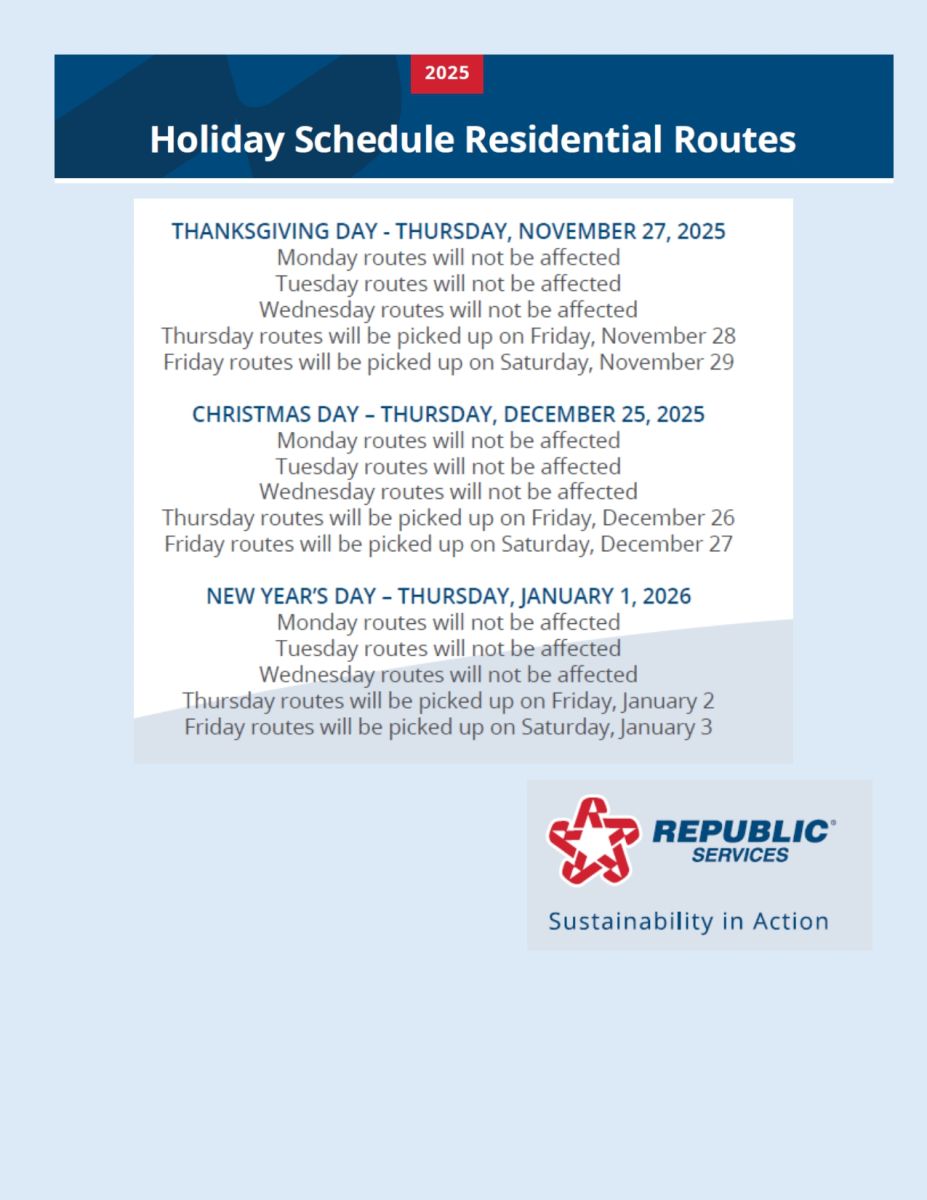 Republic Services Holiday Route Schedule 